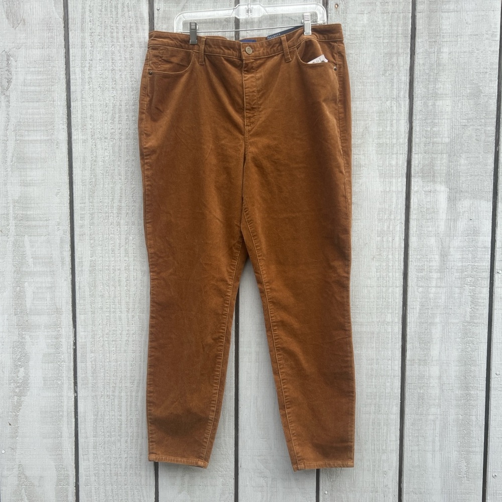 Talbots flawless women’s high waist Jegging ankle corduroy panta  Brown Sz 16
